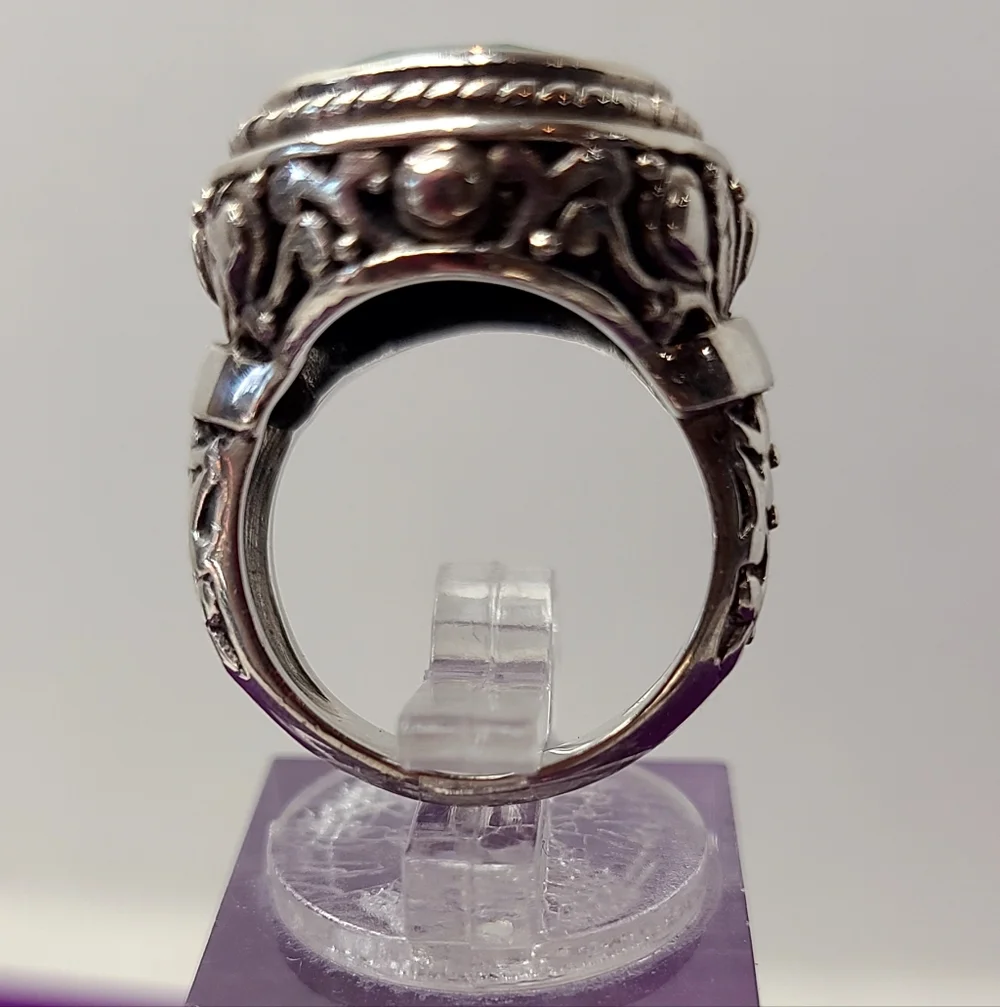 Emerald Oval Cut Sterling Silver Ring